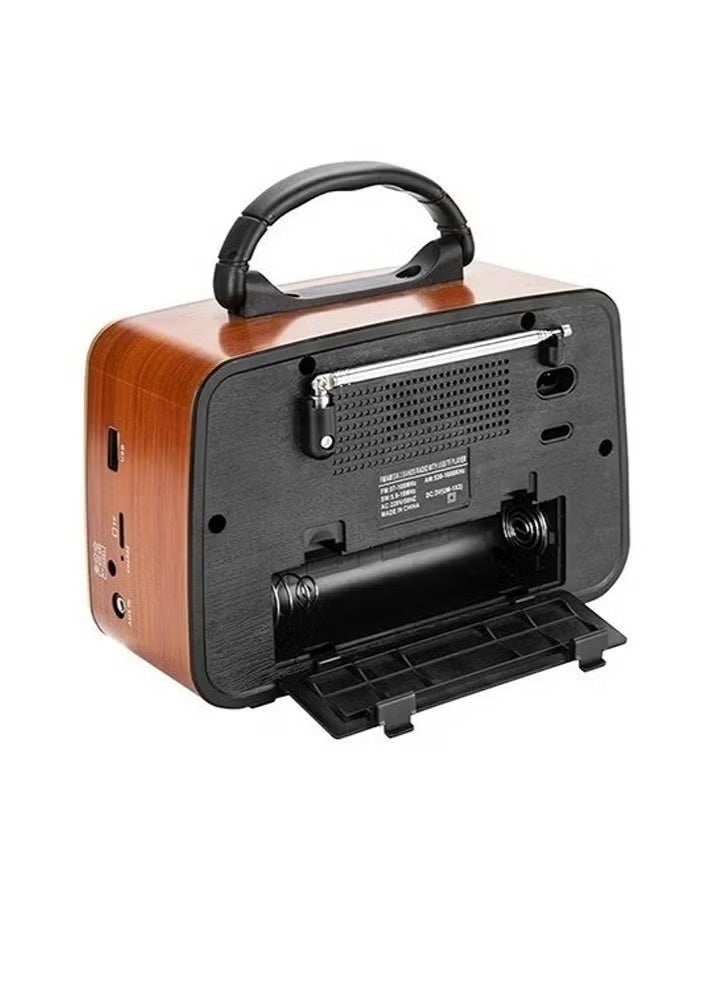 Portable radio FM - AM - SW Gold/Brown/Black Bluetooth Portable Audio TF Card USB Flash disk Aux playback - Image 2